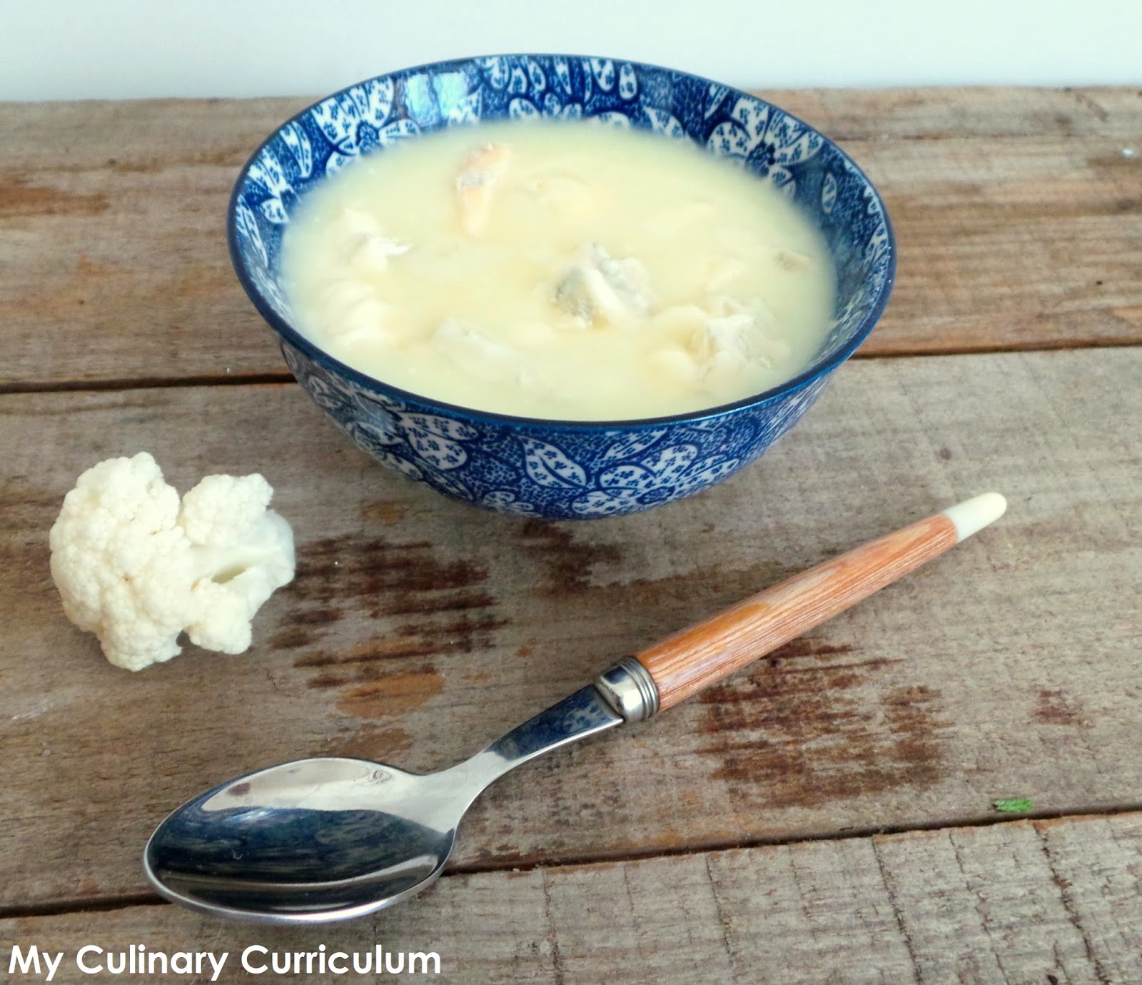 My Culinary Curriculum Soupe veloutée de choufleur au (au