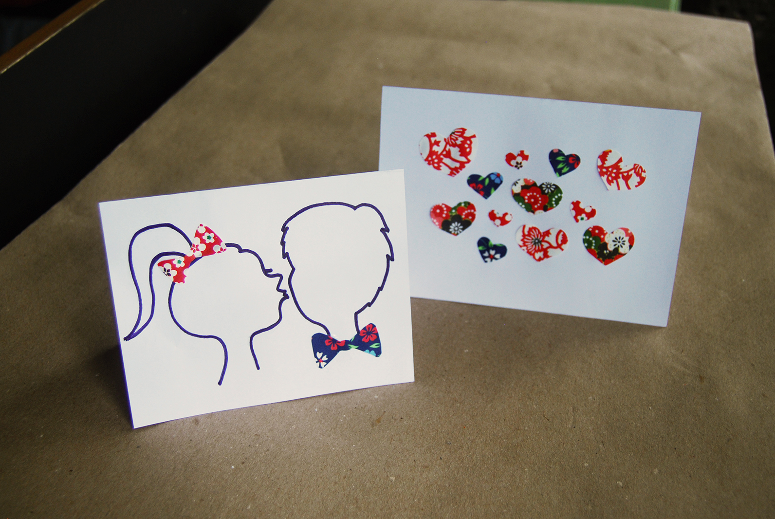 the pink doormat valentine cards with origami paper