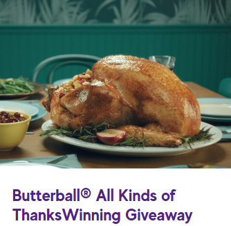 Butterball Thanksgiving Giveaway Butterball is giving away big prizes like a home theater makeover, a tailgate pack, a Holiday party and TONS of $20 gift cards for your Thanksgiving turkey this year!