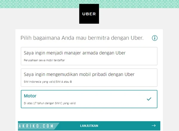 Cara Daftar Menjadi Driver Uber Motor