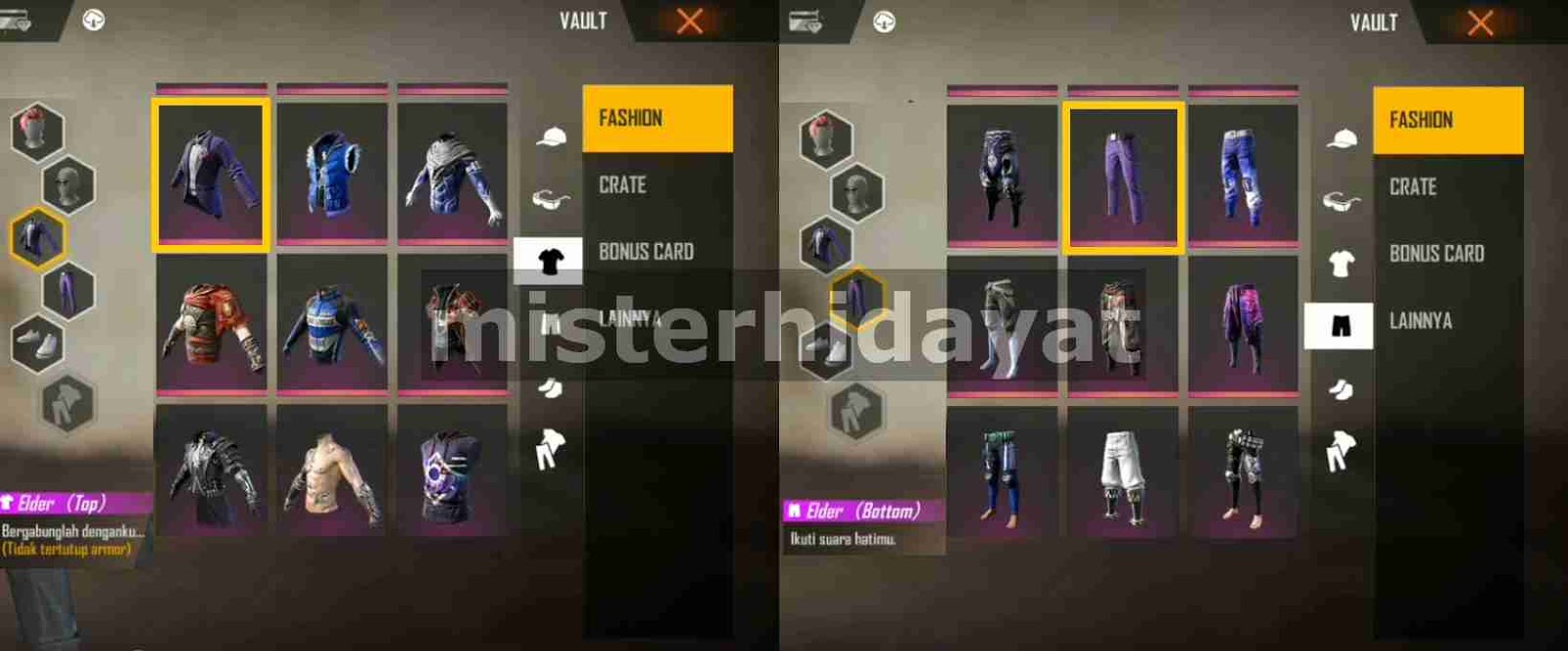 Skin Free Fire Set Bundle Deandra Aditya Tuxedo Hitam Gratis