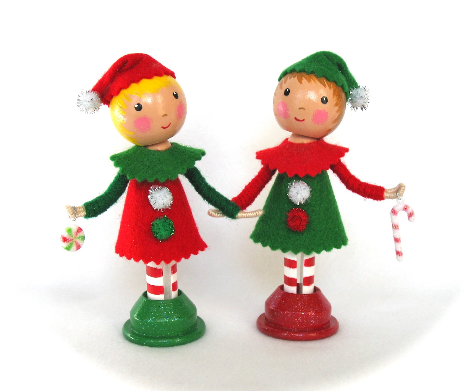 Cotton Candy Dolls Christmas Clothespin Dolls