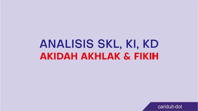 Analisis SKL, KI, KD Fikih, Akidah Akhlak MTs Kelas 7,8,9 Kurtilas Terbaru 2019