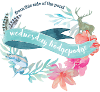 Floral wreath in pastel with the words "Wednesday Hodgepodge" and From This Side of the Pond