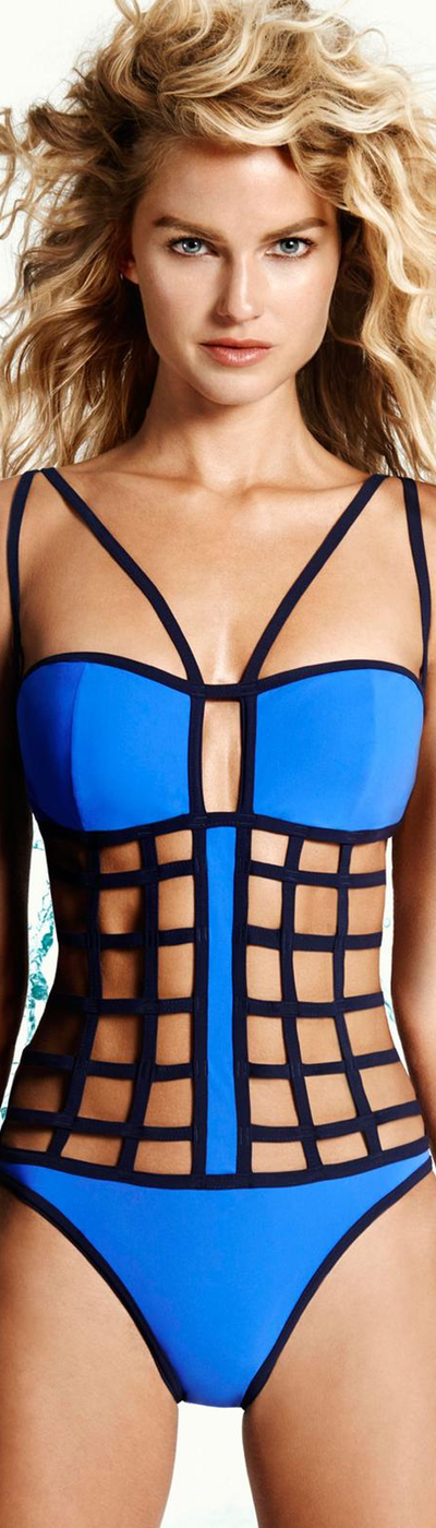 Zeki Color Block Strappy Swimsuit 