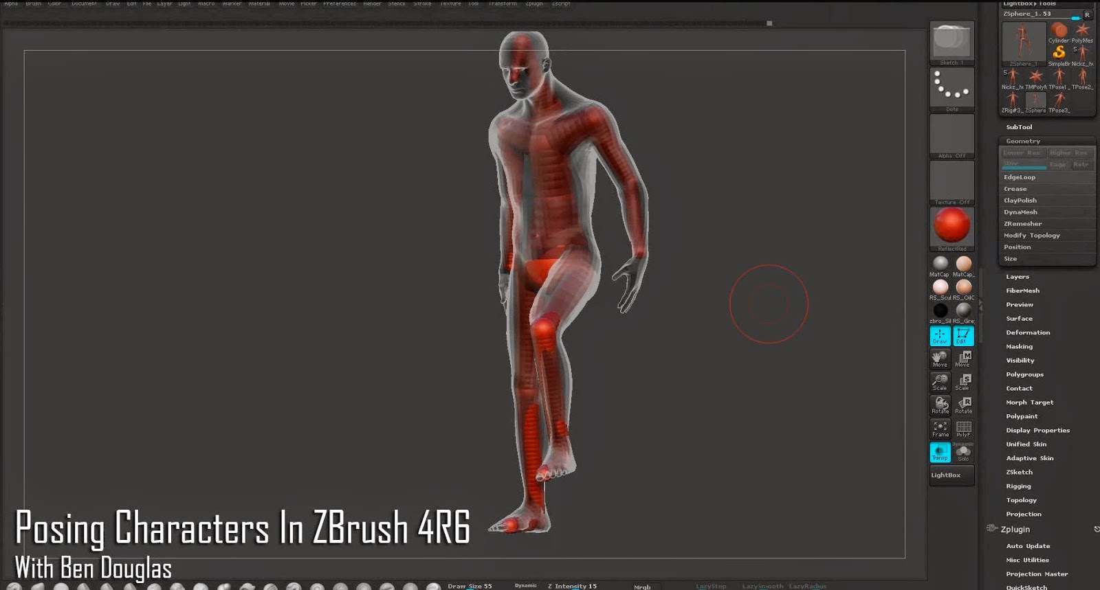 how to get a character into a pose in zbrush