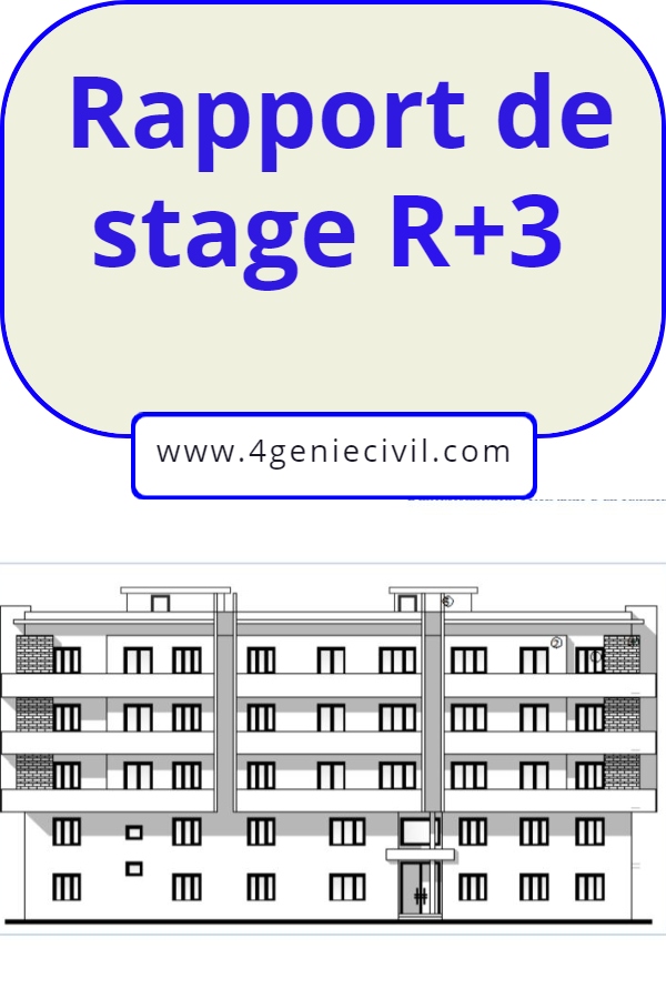 Exemple de rapport de stage pour ingénieur de génie civil - spécialité Bâtiments et travaux publics, intitulée : Dimensionnement béton armé d’un immeuble R+3.