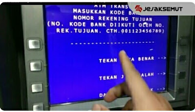 masukan nomor rekening tujuan