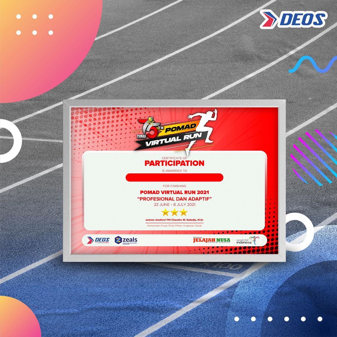 e-Certificate 🔍 POMAD Virtual Run • 2021 e-Certificate 📜 POMAD Virtual Run • 2021