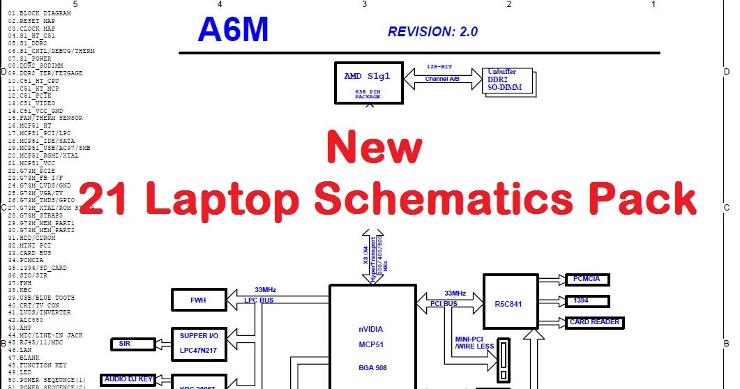 21 Laptop Schematics Pack ~ Laptop Repair Secrets schematics