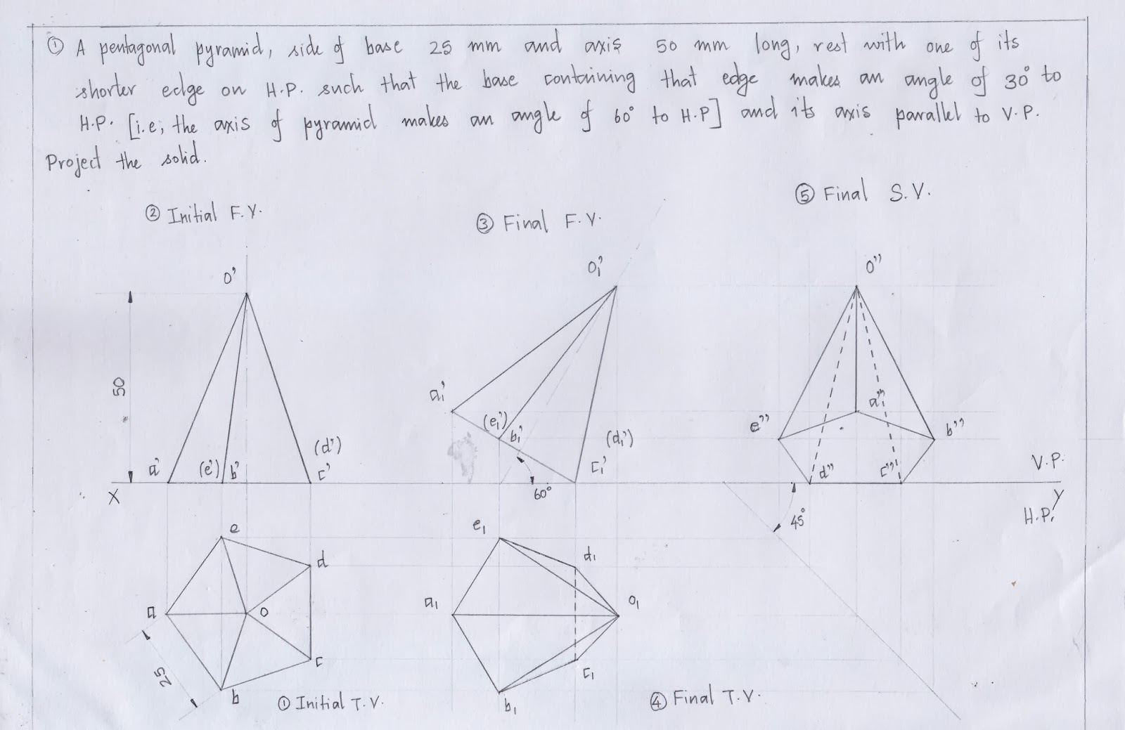 Engineering Graphics For Engineers Projection Of Solids Pentagonal upton-enterprises