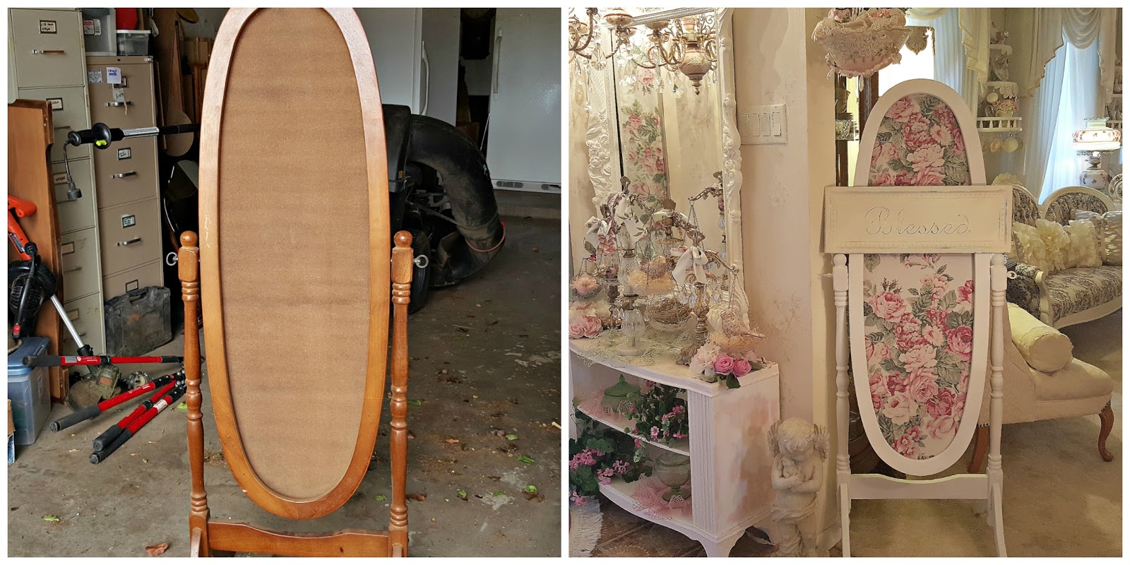 Penny's Vintage Home Repurposing a Broken Full Length Mirror Stand