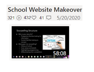 Screenshot of a webinar called: School website makeover