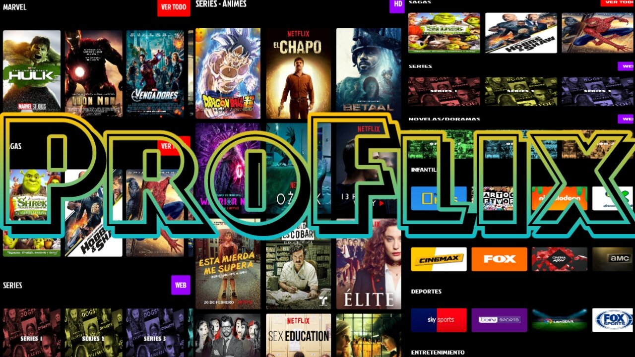تطبيق للفئة الذهبية لمشاهدة محتوى لاتينا كاملا من قنوات وافلام ومسلسلات/Proflix