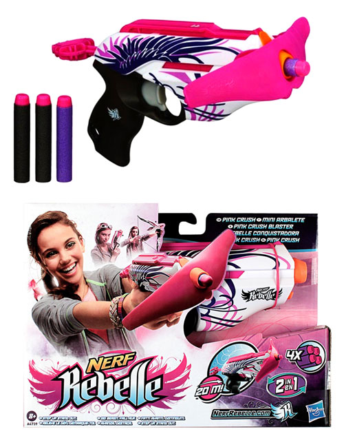 Nerf Rebelle Pink Crush Blaster Works ~ Smoke-FREE Home 2013 Hasbro