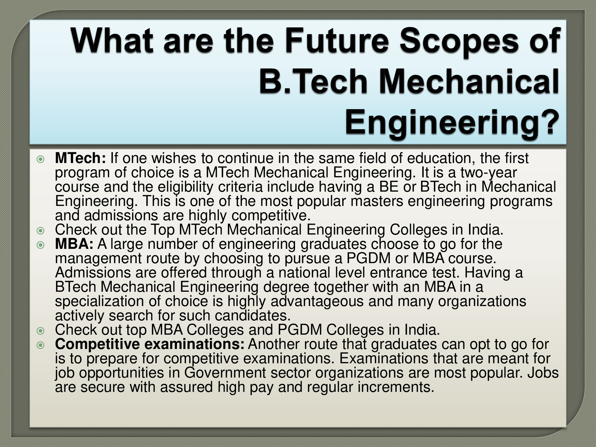 MECHANICAL BASICS AND PRINCIPLES What is Mechanical Engineering? Scope