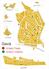 Mapa de les meses electorals que hi haurà a Gavà el 10 Abril