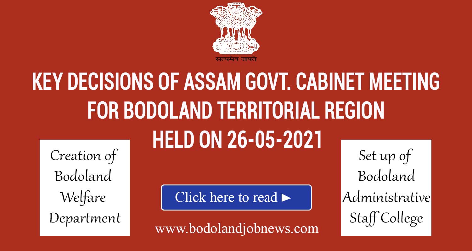 WELFARE OF BODOLAND DEPARTMENT CREATED TO LOOK AFTER THE ISSUES OF
