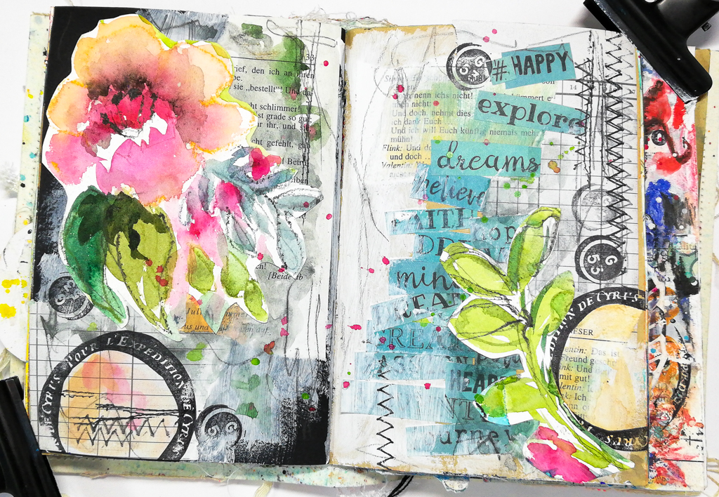 Susanne Rose Designs Art Journal Collage Mixed Media Video Tutorial