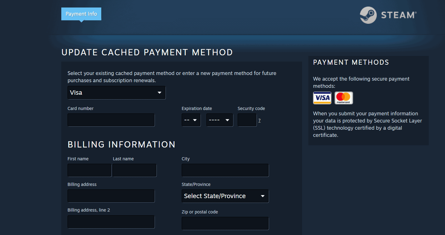 Can i use a visa gift card on steam