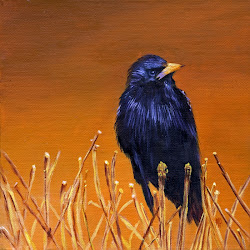 flying black bird painting 1