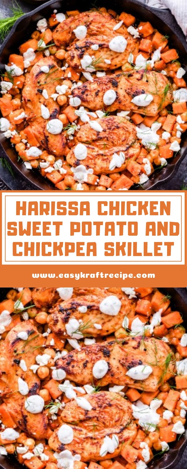 HARISSA CHICKEN SWEET POTATO AND CHICKPEA SKILLET