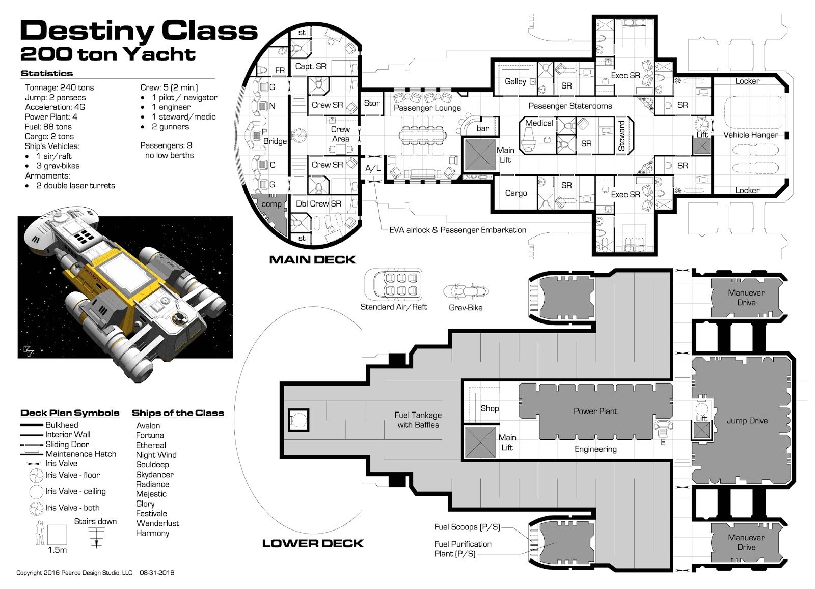 starship yacht deck plans