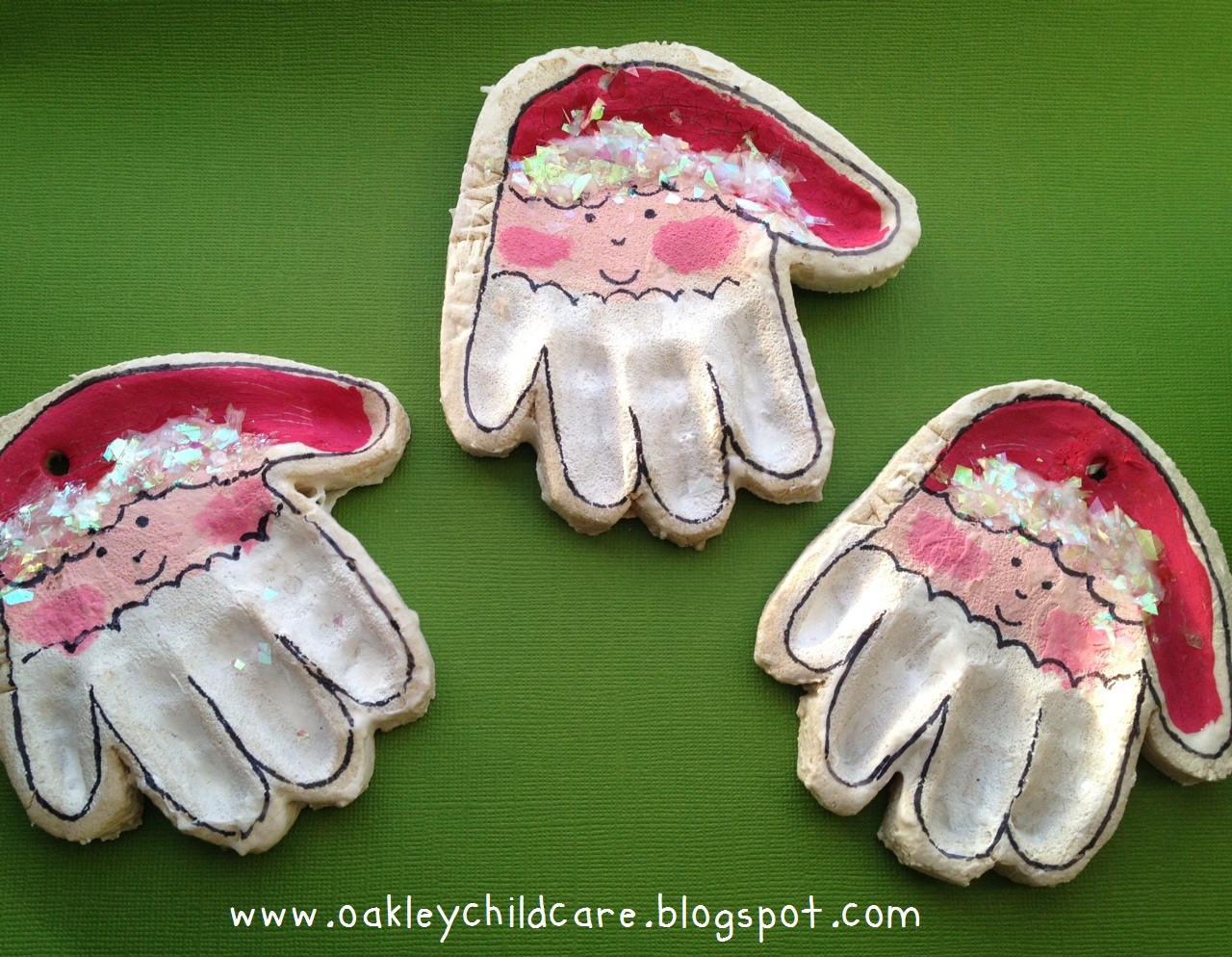 Salt Dough Santa Handprint Decorations Oakley Childcare
