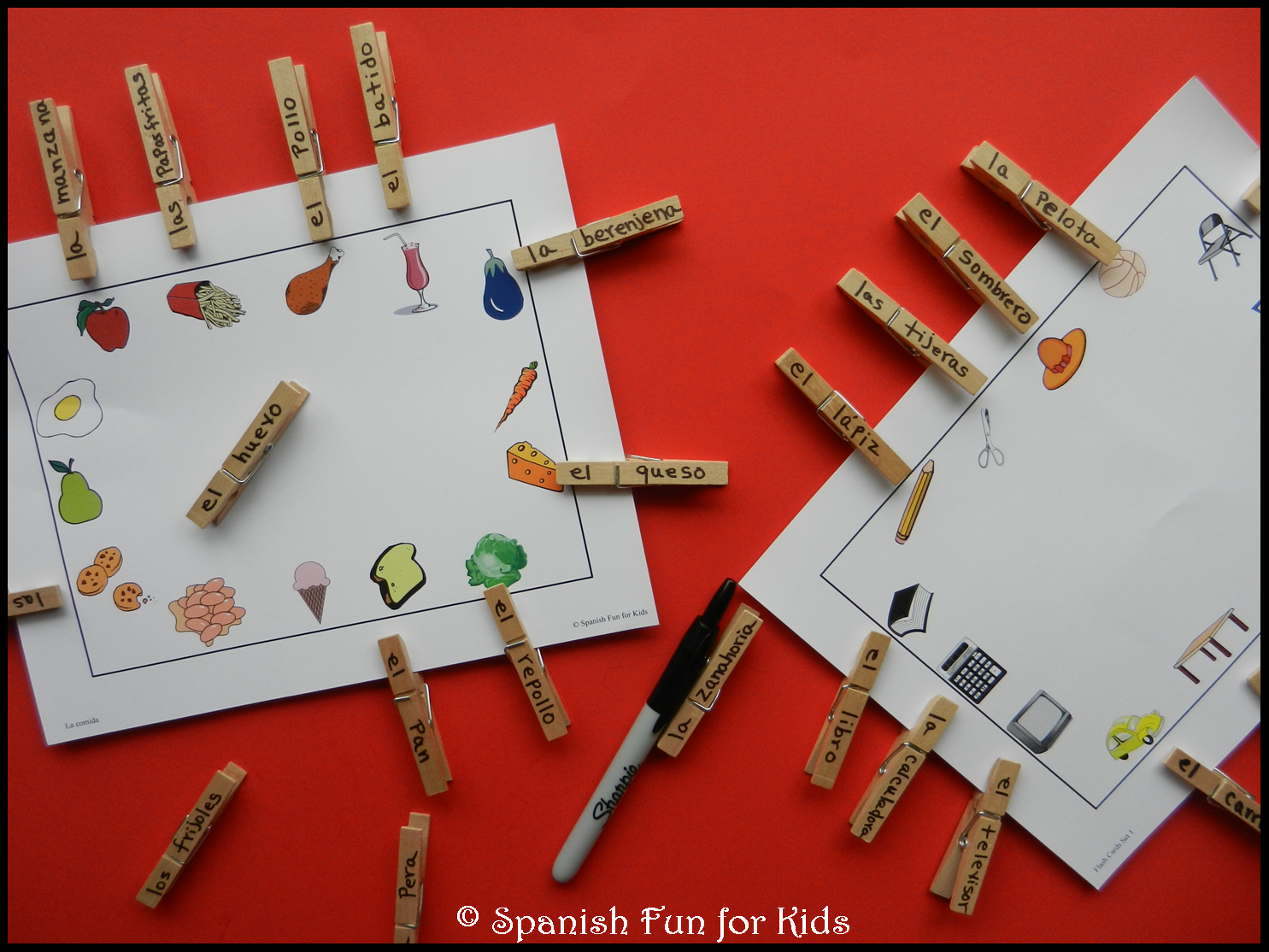 Music and Spanish Fun Fun Learning with Clothespins