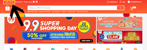 Shopee, Seller, Dropship, Wholesale, RM15 Free Shipping, 10% Coins Cashback, Seller Centre