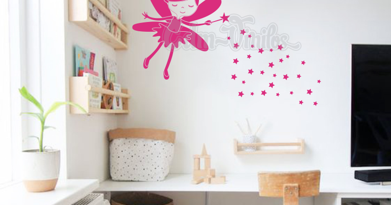 VINILO DECORATIVO HADA CON ESTRELLAS W438 | CDM Vinilos Decorativos