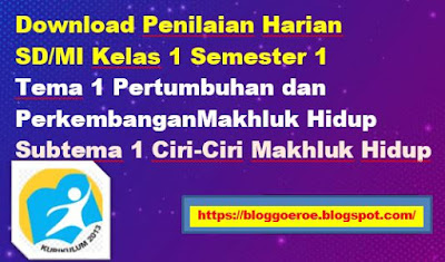 Download Soal Penilaian Harian (PH) SD/MI Kelas 3 Semester 1 Tema 1 Sub Tema 1 Kurikulum 2013, https://bloggoeroe.blogspot.com/