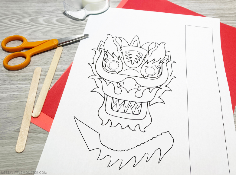 Chinese New Year Dragon Puppet (with template!) - Messy Little Monster