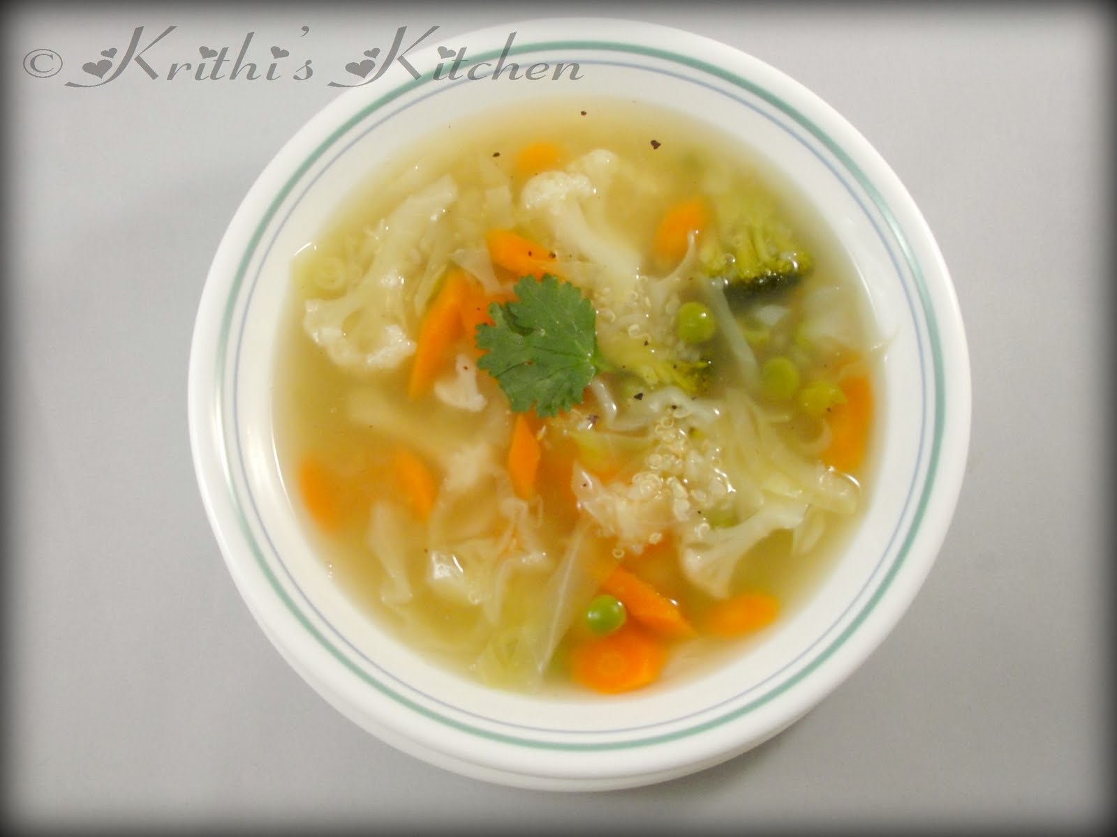 Krithi's Kitchen Vegetable Clear Soup with Quinoa Soup Recipes