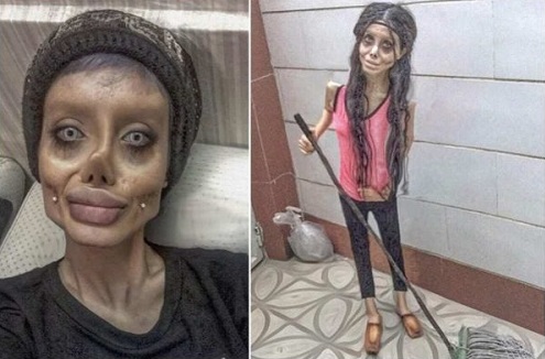 An Angelina Jolie "zombie" lookalike in Iran is on a ventilator a...
