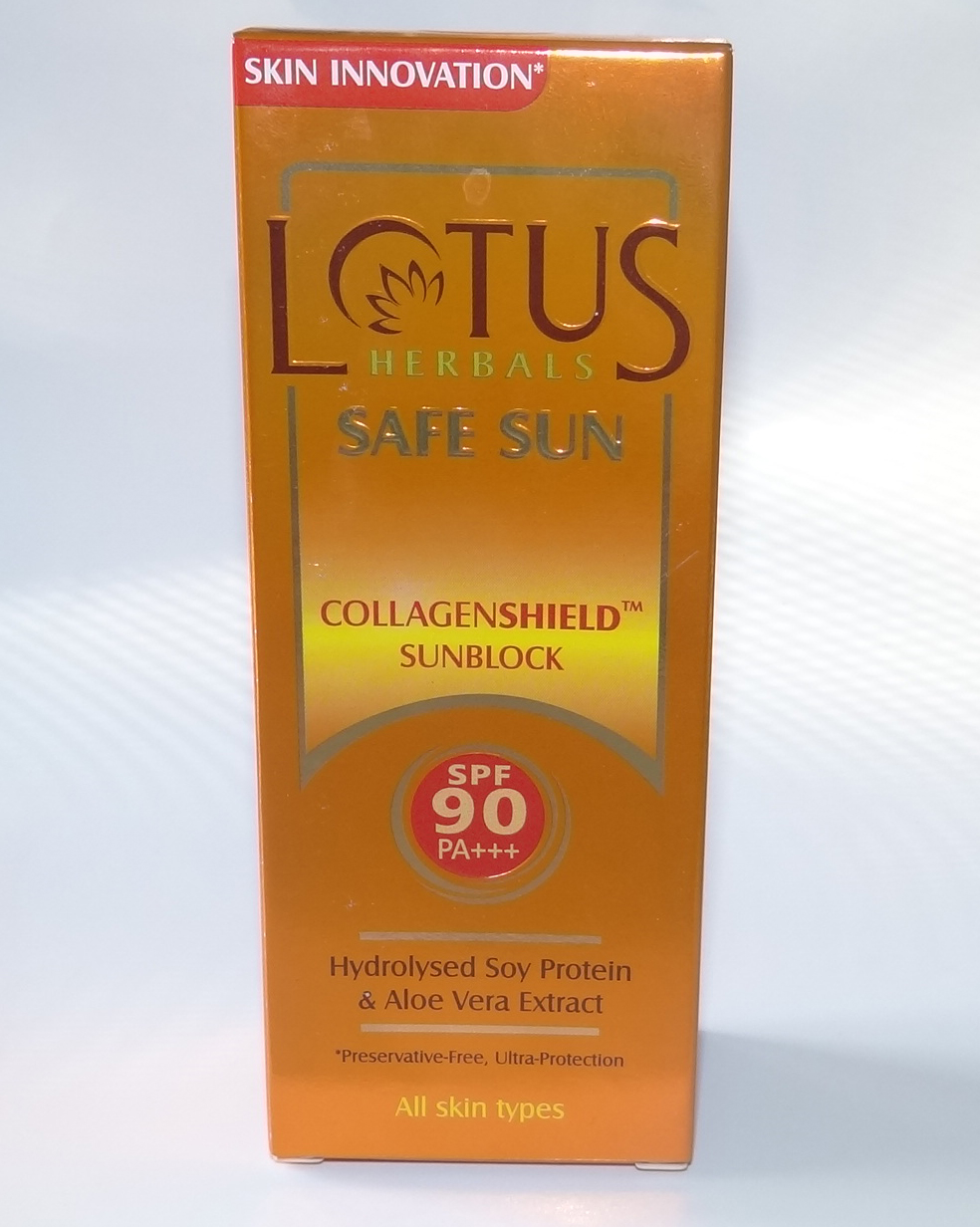 Lotus Herbals Sun Safe lotion SPF 90 review, photos Chamber of beauty