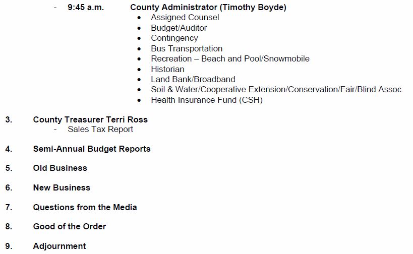 Wellsville Regional News (dot) com Allegany County Budget Committee to