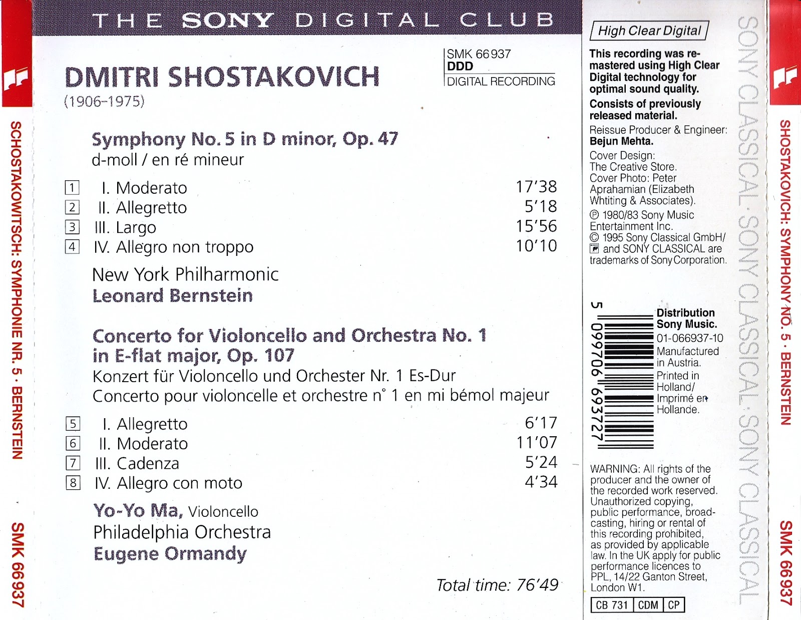 Sentidos Shostakovich. Sinfonía nº 5. Leonard Bernstein, OF de New
