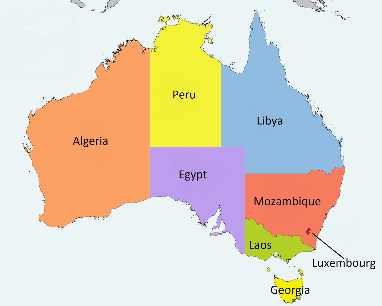 states and territories compared to countries of a similar size - Vivid Maps