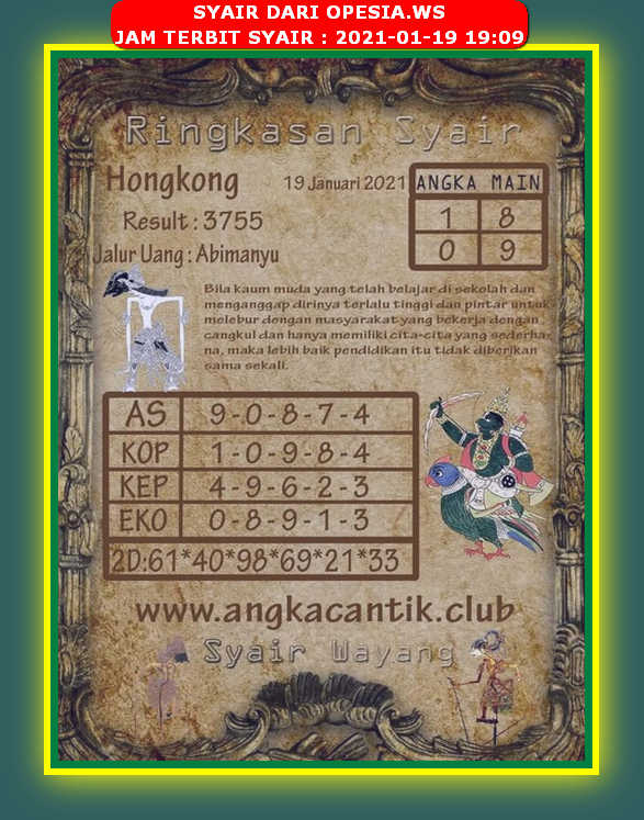 1 New Message Kode Syair Hongkong 19 Januari 2021 Forum Syair Togel Hongkong Singapura Sydney