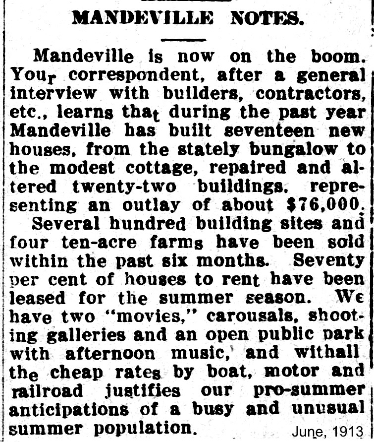 Tammany Family Picture Show in Mandeville 1913