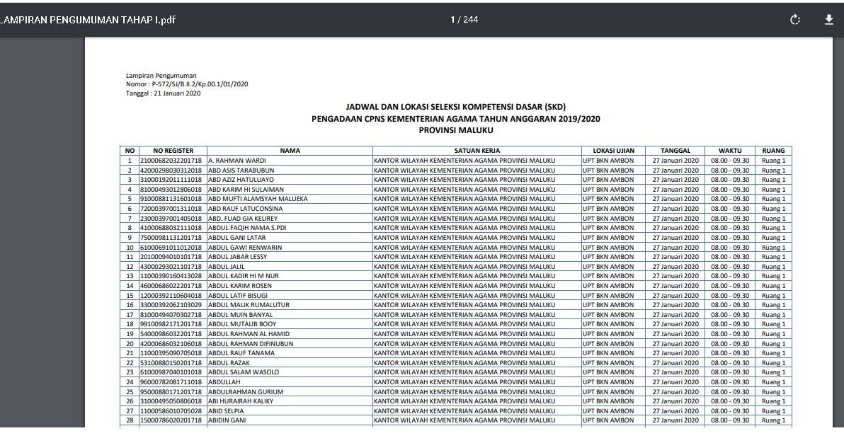 Pengumuman Cpns 2019 Kemenag Informasi Cpns Asn Indonesiainfo Cpns Asn Indonesia 2021