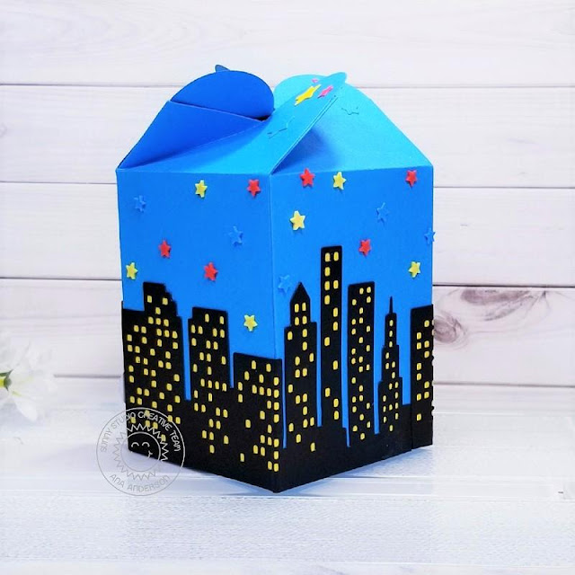 Sunny Studio Stamps: Super Duper Cityscape Border Dies Comic Strip Speech Bubble Dies Wrap Around Box Dies Super Hero Themed Gift Boxes by Ana Anderson Sunny Studio Stamps: Super Duper Cityscape Border Dies Comic Strip Speech Bubble Dies Wrap Around Box Dies Super Hero Themed Gift Boxes by Ana Anderson