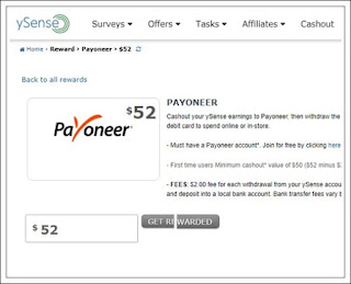 YSense: receber conta Payoneer