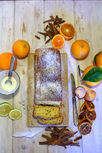 un cake che profuma di formaggio, agrumi e cannella. e....non è finita! confettura di arance con noci e pepe rosa