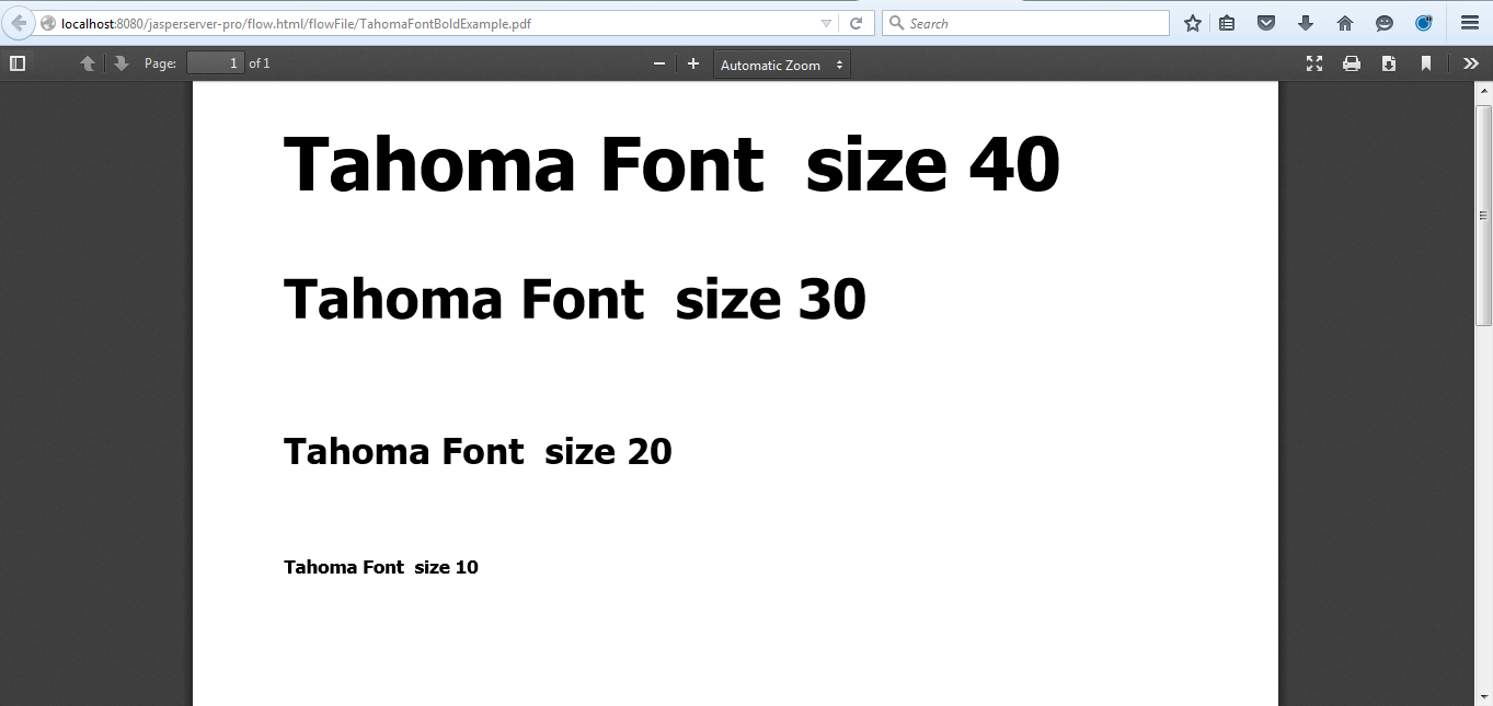 Tip Tahoma bold font work around when exporting report