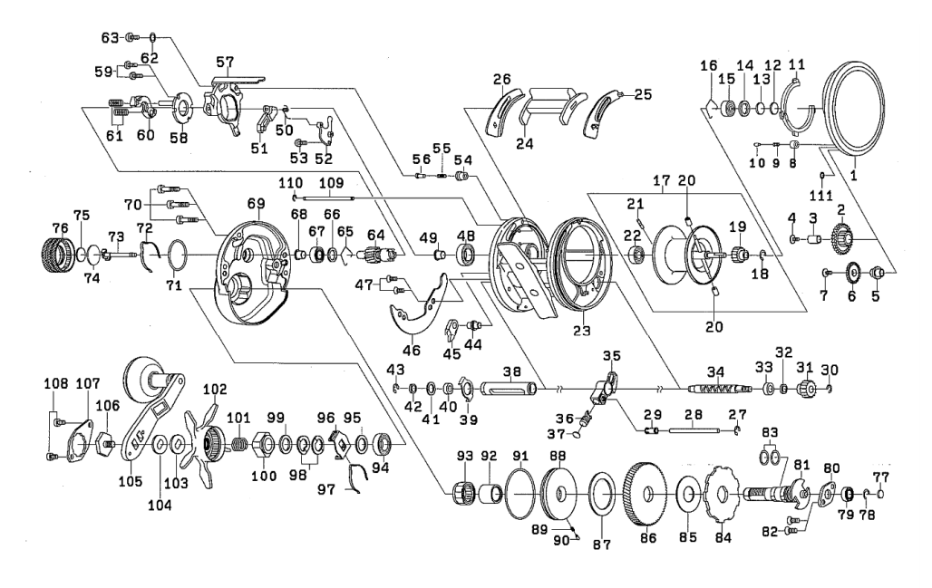 Most Complete Fishing Reels Schematics