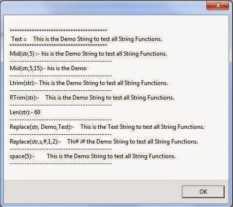 VB Script Examples: VBScript String Functions