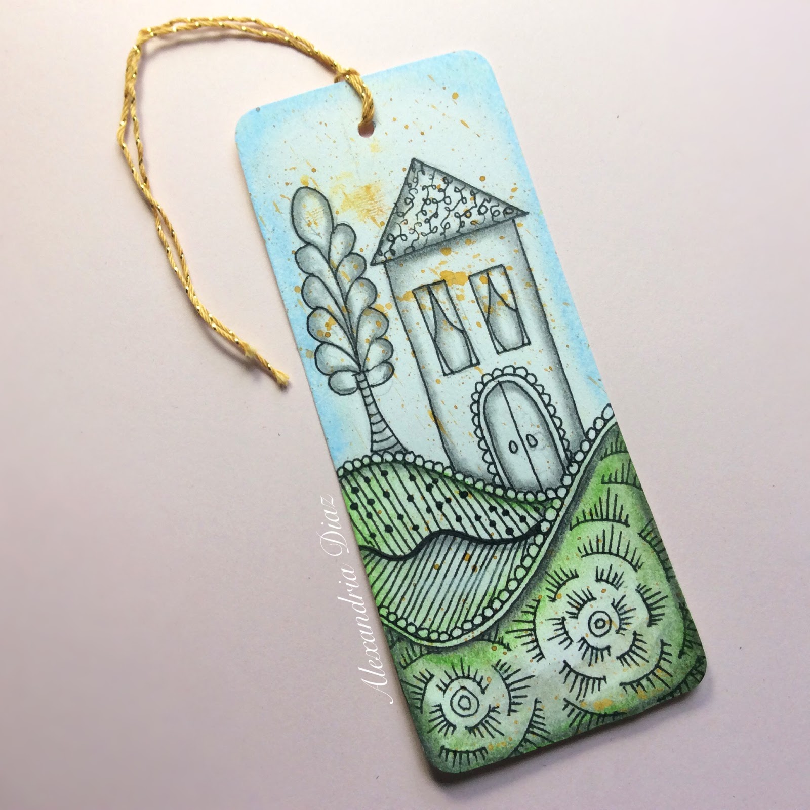 Artzyfartzy Zentangle bookmark 🏡