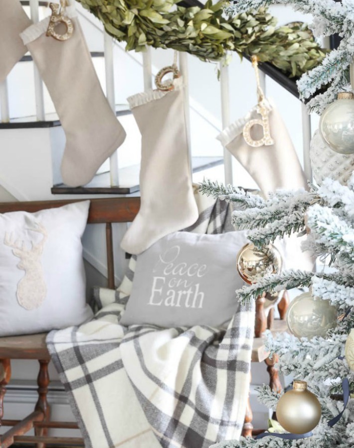 casa rustic-chic decorada para la navidad